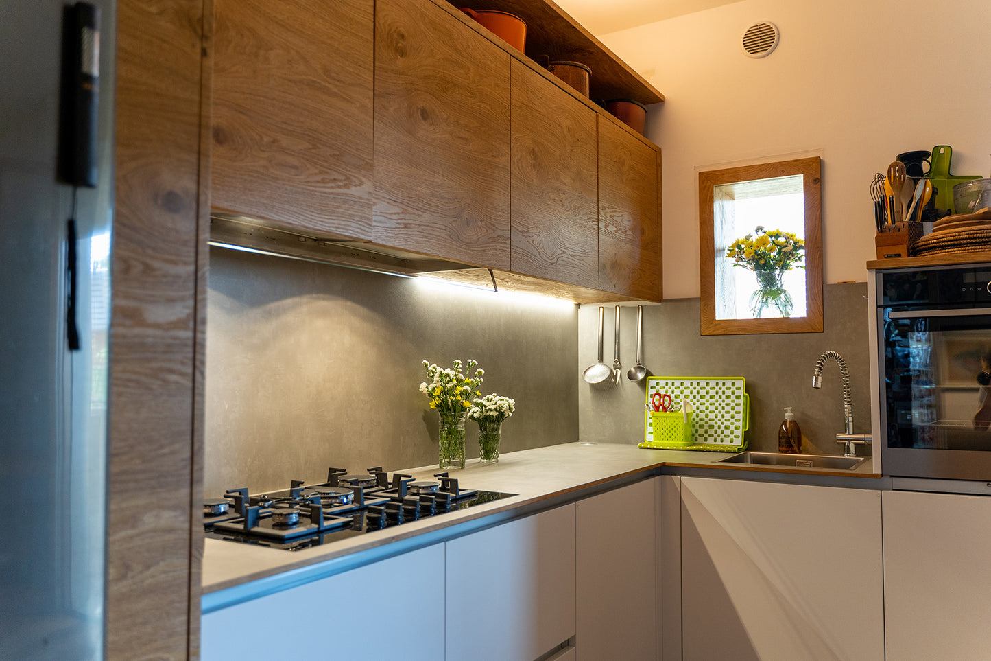 Cucina - Rovere e Laccato Opaco Bianco