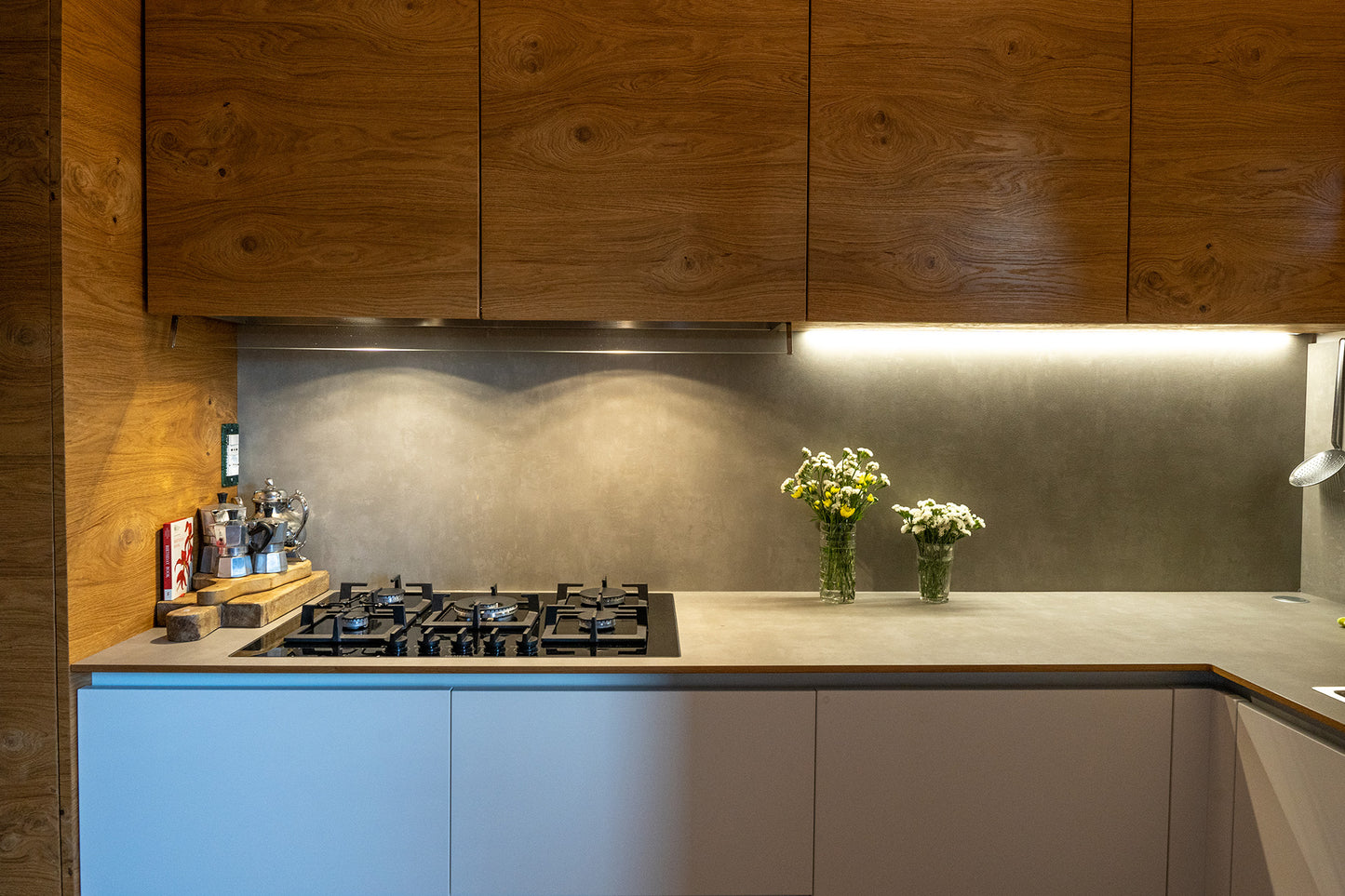 Cucina - Rovere e Laccato Opaco Bianco